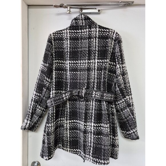 IZ BYER Women's Double Breasted White/ Black Pea Coat Size XL - Picture 7 of 10